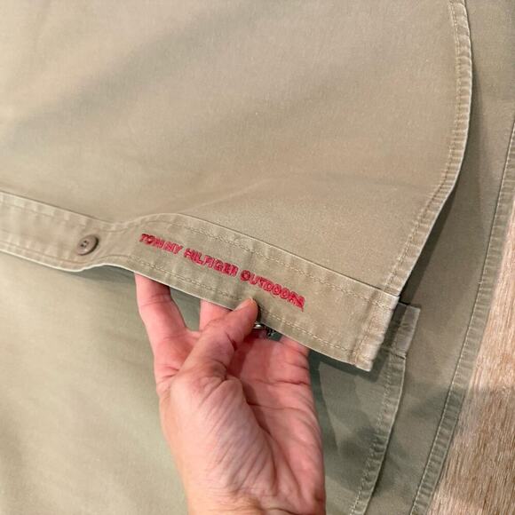 RARE Tommy Hilfiger Outdoor Shirt Mens Size XL Safari Khaki Button Up Utility - Picture 7 of 12